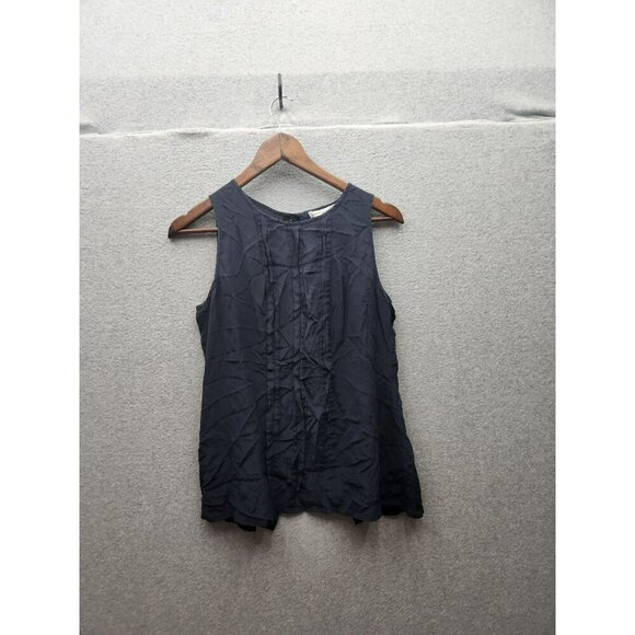 Banana Republic Navy 100% Silk Sleeveless Blouse Size 6 - Picture 1 of 5